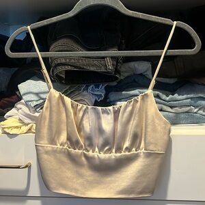 Zara satin gold croptop